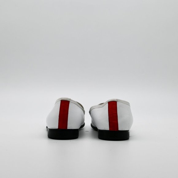 DEL TORO Women's Toe Cap Leather Flats Black White - Picture 5 of 6